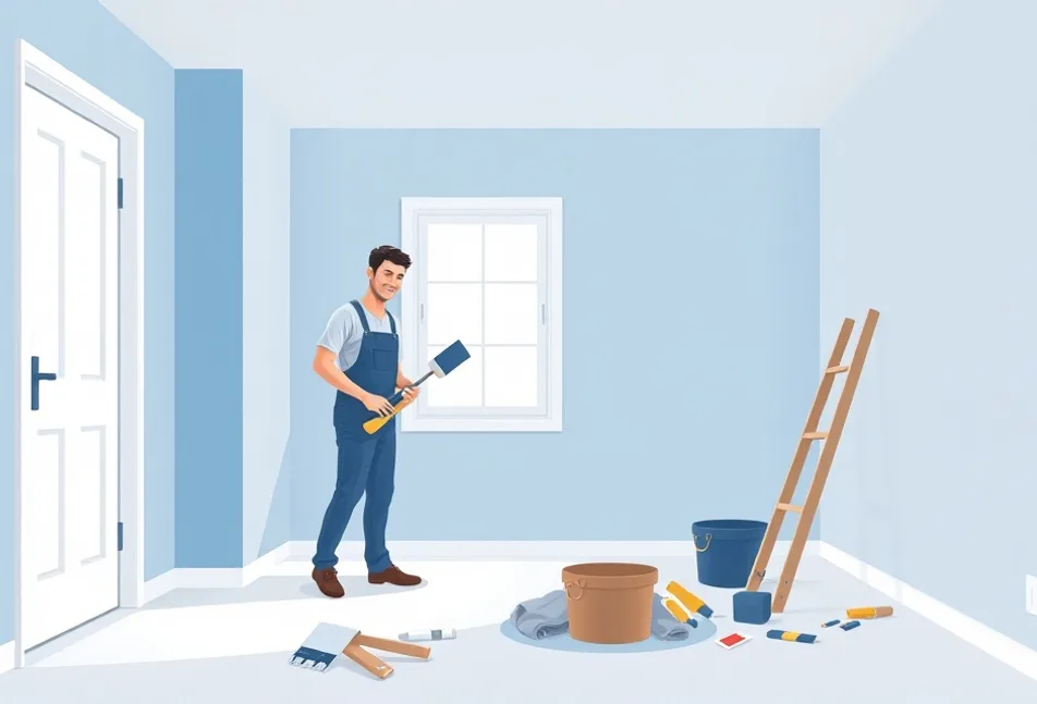 Intérieur rénové après travaux de peinture à Romainville
