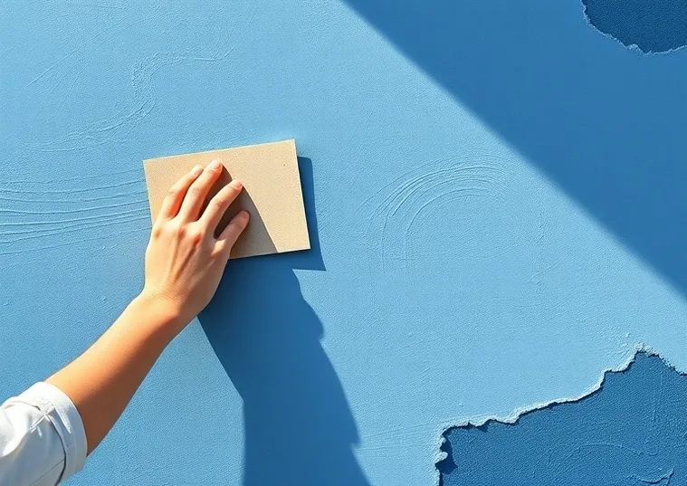 Application d'un enduit décoratif à la lisseuse sur un mur